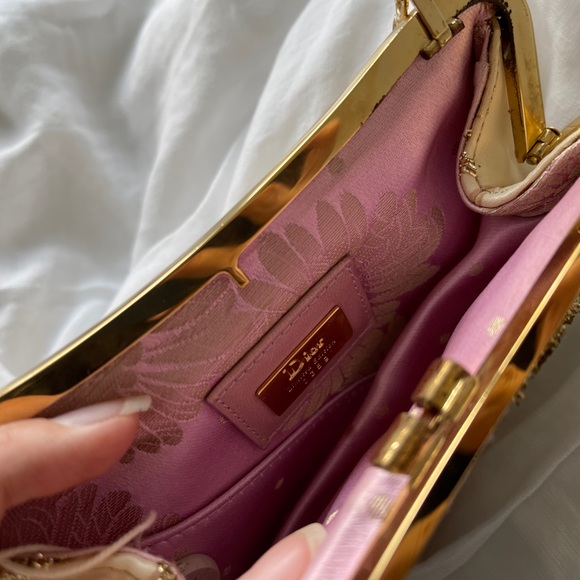 Rare Dior Limited Edition Pink and Gold Mini Saddle Bag - Picture 6 of 11